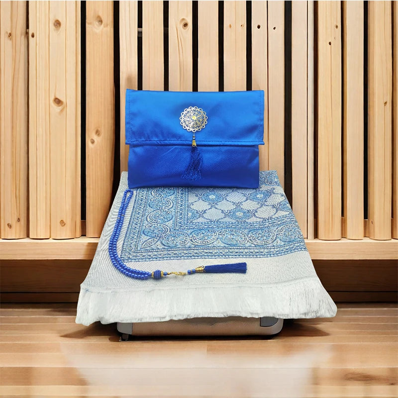 Prayer Mat Set Prayer Rug+ prayer beads +bag,